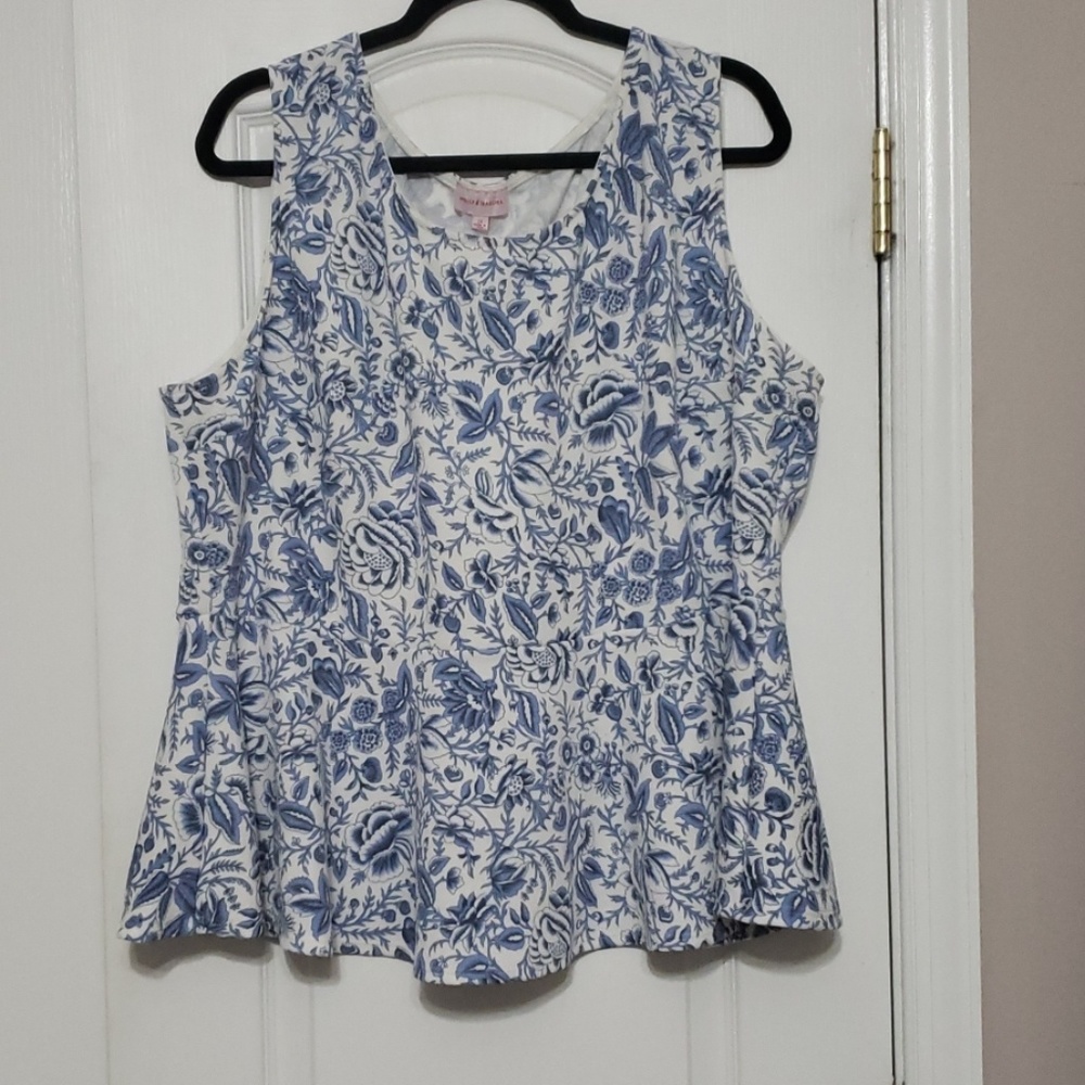 Floral dress tank top with bottom flare 3x